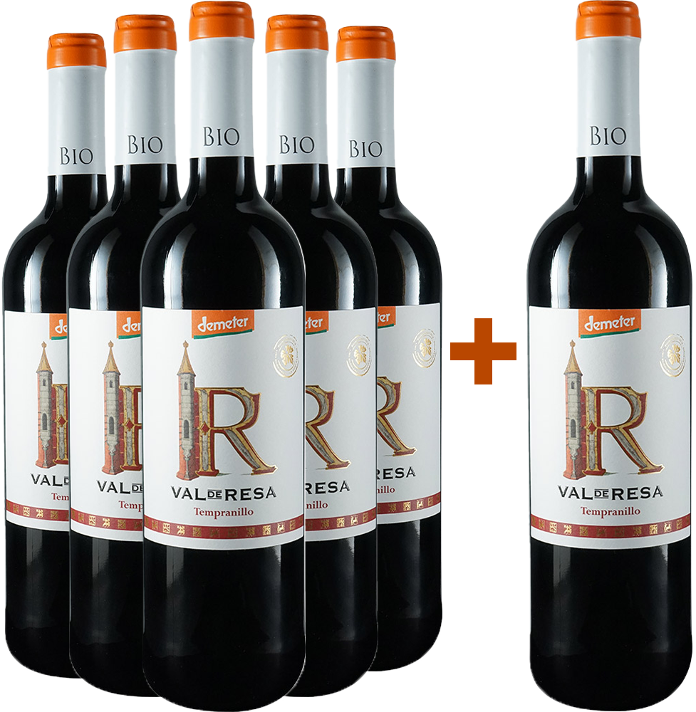 Pack descuento 5+1 Val de Resa Tempranillo Navarra DO BIO