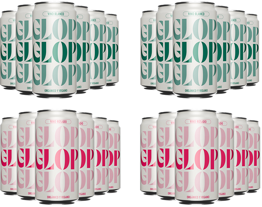 Pack Degustación 12 Glop Vino Blanco + 12 Glop Vino Rosado BIO