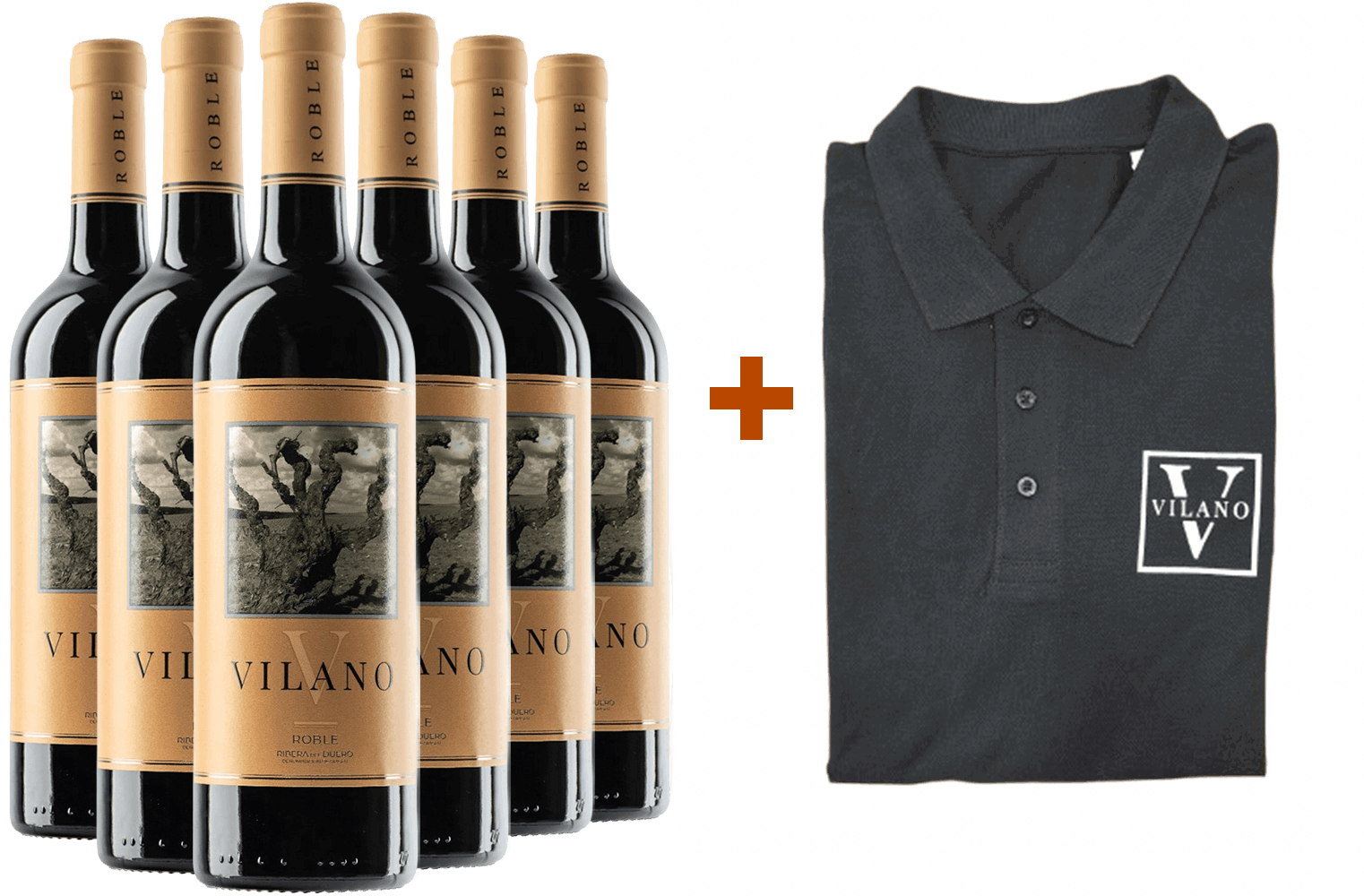 Pack Vilano Roble Ribera del Duero DO + Polo negra