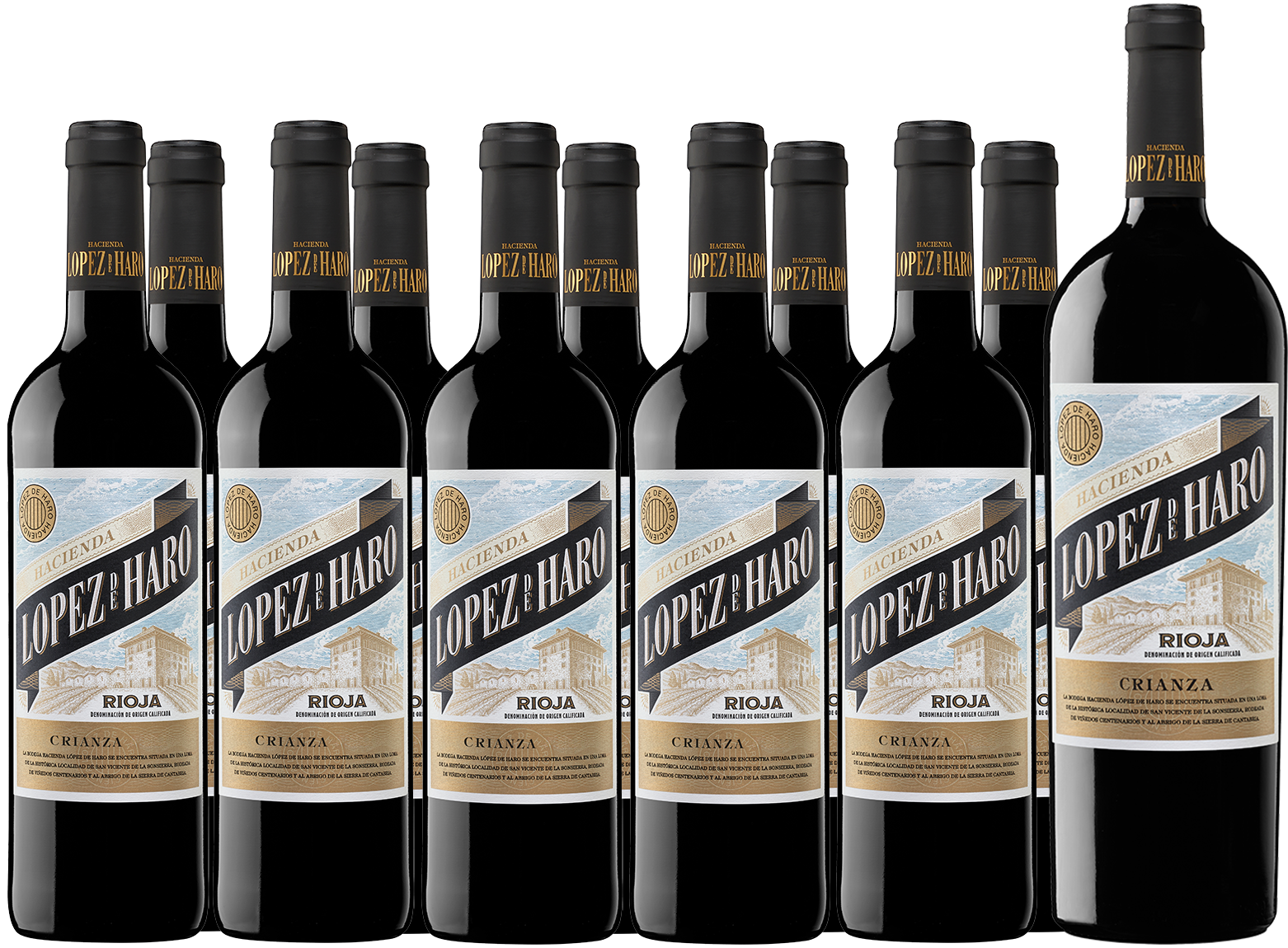 Pack descuento 10 botellas Crianza + 1 magnum Hacienda López de Haro Rioja DOCa