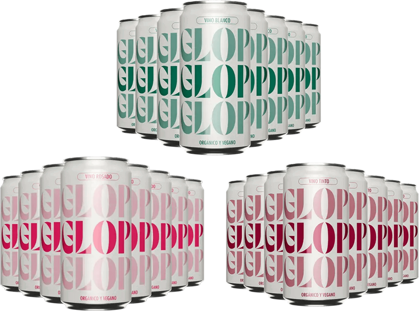 Pack Degustación 8 Glop Vino Tinto + 8 Glop Vino Blanco + 8 Glop Vino Rosado BIO