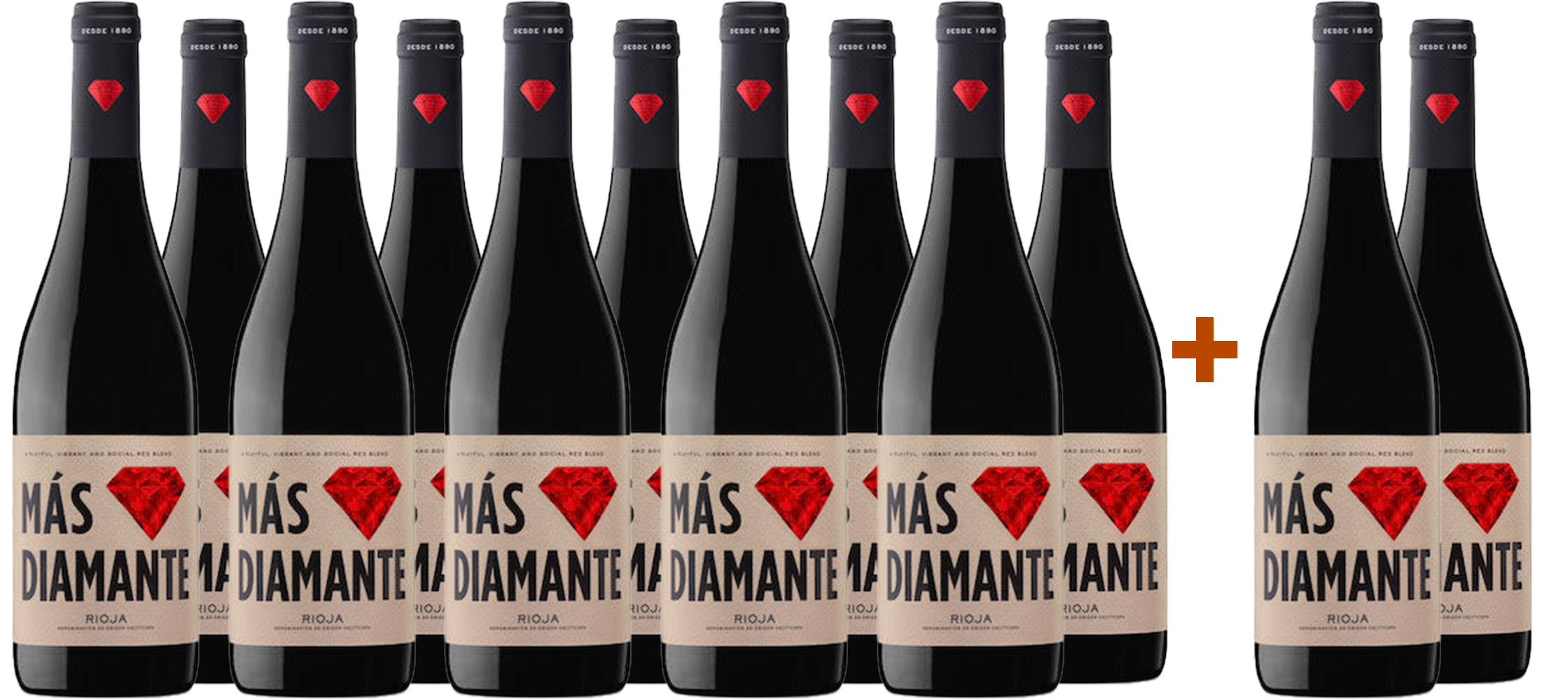 Pack Descuento 10+2 Franco Españolas Más Diamante Red Blend Rioja DOCa