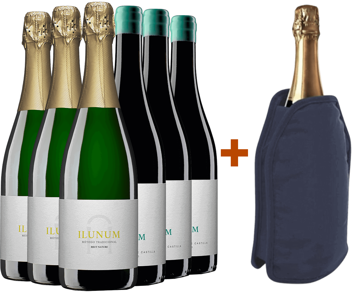Pack descuento Ilunum Espumoso y Tinto Castilla VT + (regalo funda enfriadora)