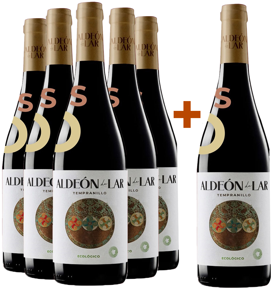 Pack Descuento 5+1 Aldeón de Lar Tempranillo Ecológico Castilla y León VT