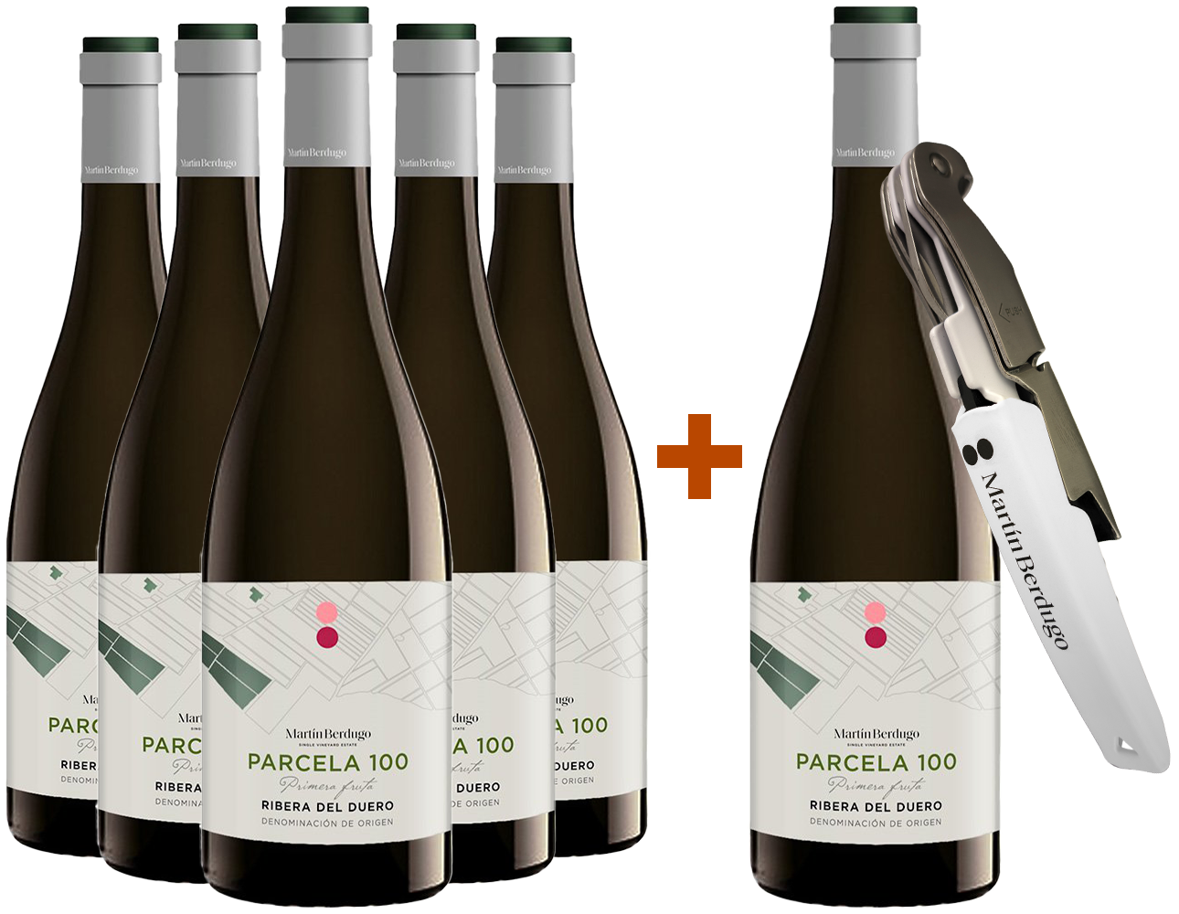 Pack Descuento 5+1 Parcela 100 "Primera Fruta" Ribera del Duero DO (+ sacacorchos de regalo) BIO
