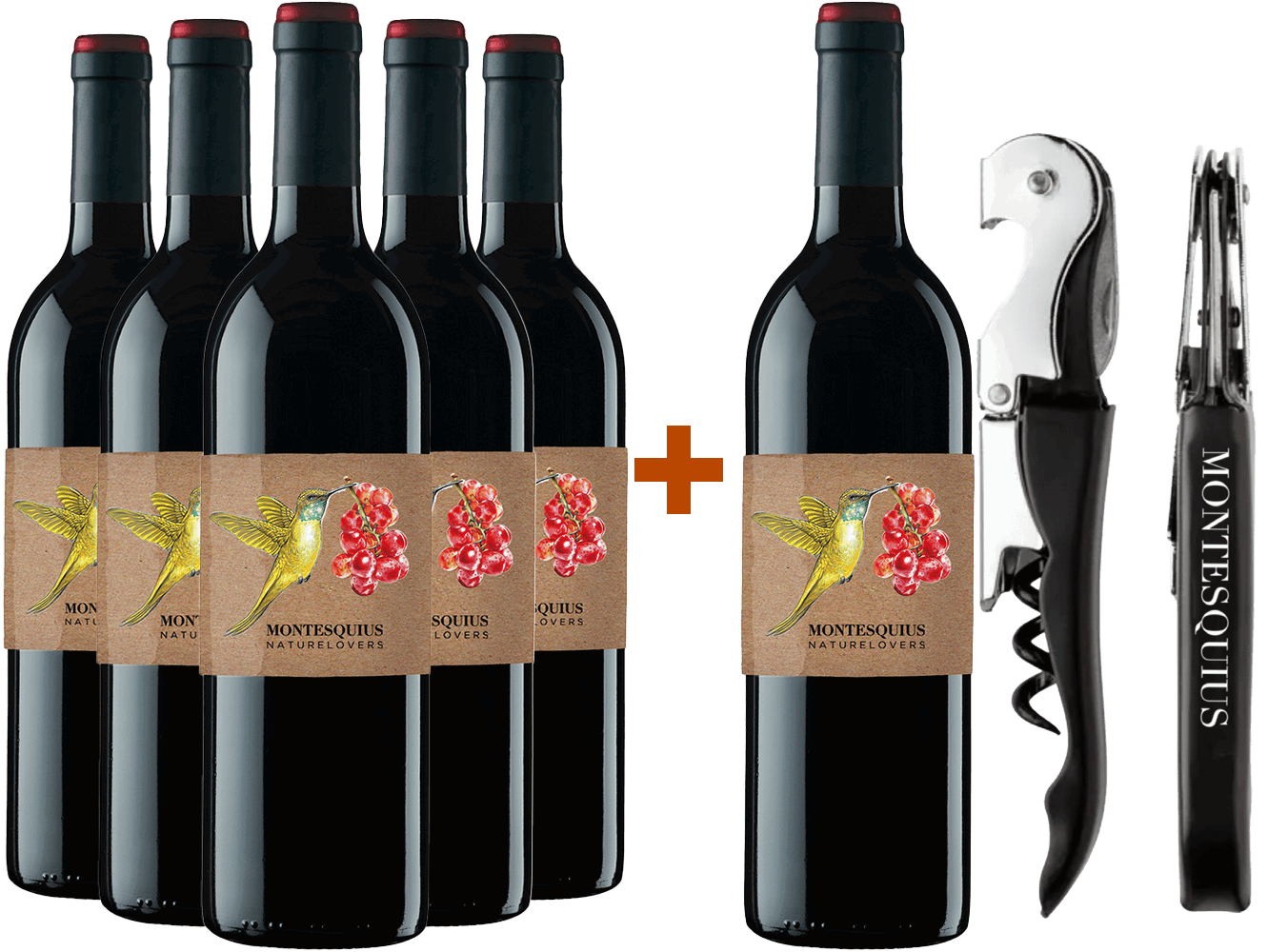 Pack Descuento Naturelovers Merlot Penedès DO 5+1 (+ regalo sacacorcho) BIO