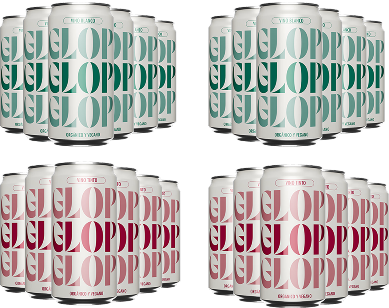 Pack Degustación 12 Glop Vino Tinto + 12 Glop Vino Blanco BIO