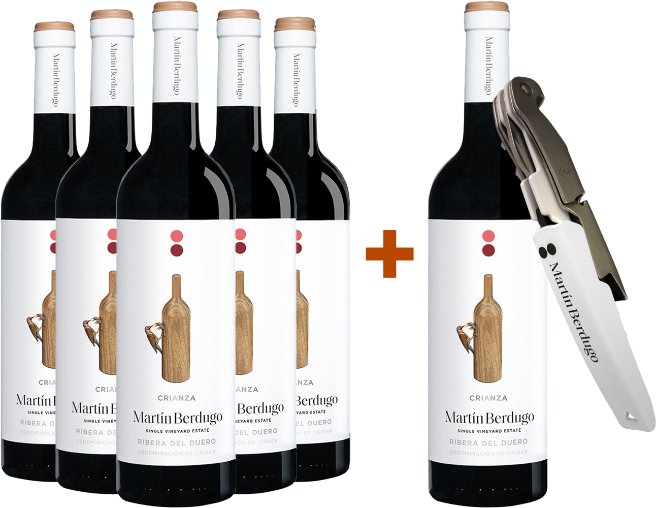 Pack Descuento 5+1 Martín Berdugo Crianza Ribera del Duero DO (+ sacacorchos de regalo)
